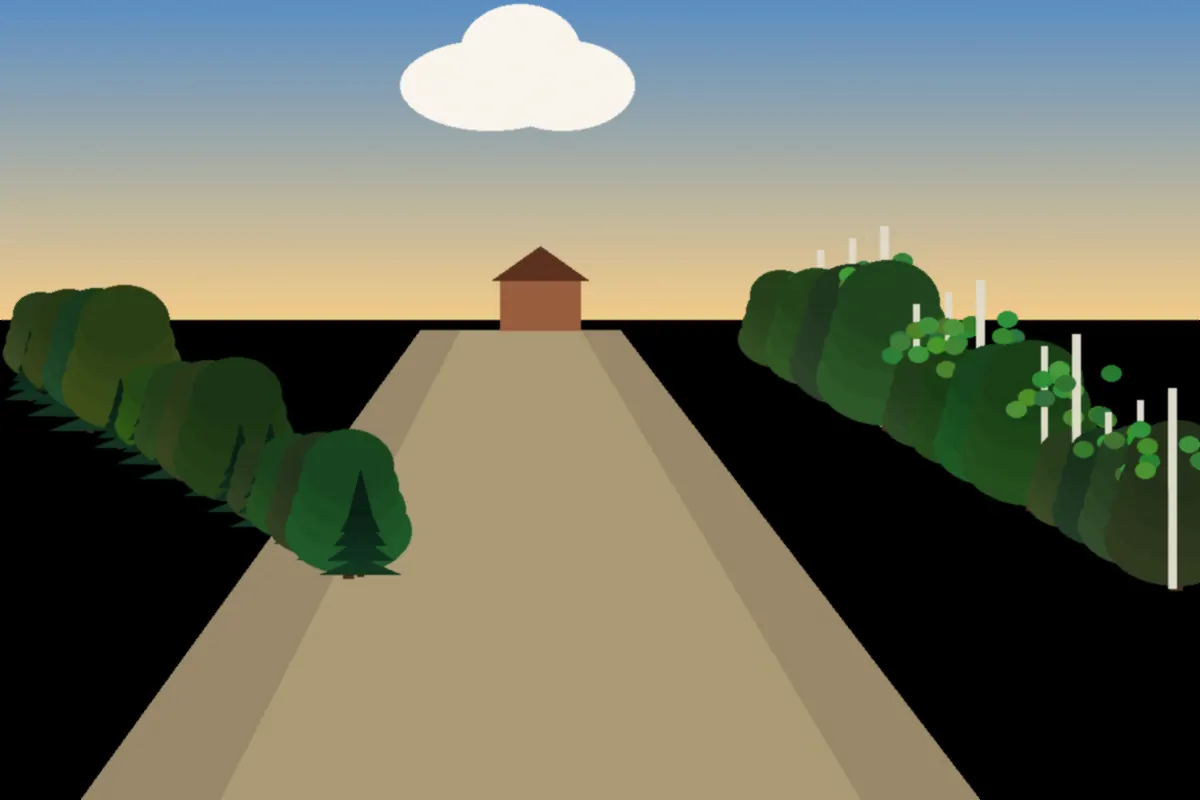 Gravel acreage lane into bush for Camrose forestry mulching dispatch